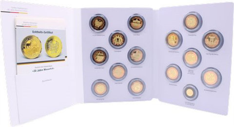 Deutschland-14xMedaille+1xAU Münze-PP-Jubiläumsprägung-FolderI