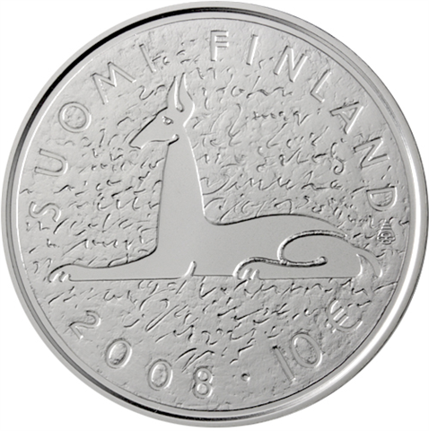 Finnland-10-Euro-2008-AgStgl-MikaWaltari-RS