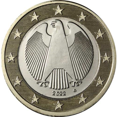 Deutschland-1Euro-2022-bfrcu-Kursmünze-G