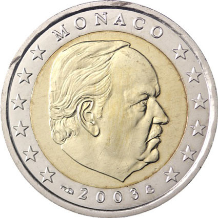 Monaco 2 Euro 2003 bfr. Fürst Rainier III. Grimaldi