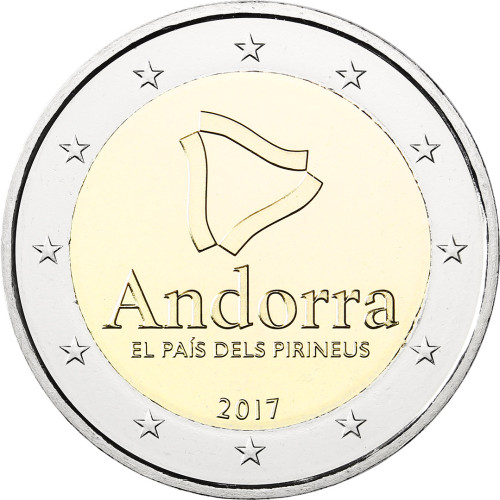 Andorra 2 x 2 Euro Gedenkmünzen  2017 stgl. Hymne und Pyrenäen 