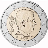Belgien-2-Euro-2018-KönigPhilippe-mit-Mzz-Merkurstab-RS