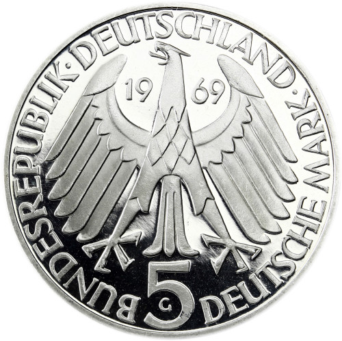 Deutschland 5 DM Silber 1969 PP Theodor Fontane in Münzkapsel