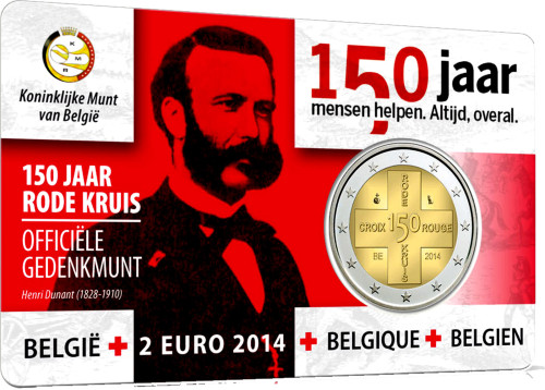 Belgien 2 Euro 2014 Stgl. Rotes Kreuz in Coin Card 