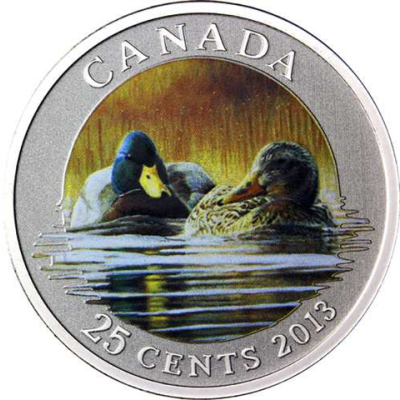 Kanada 25 Cents 2013 stgl. Stockente-I