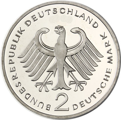 Deutschland  2 Deutsche Mark Münzen Jahrgang  2000 Willy Brandt, Ludwig Erhard, Frank J. Strauss