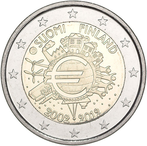 Finnland 2 Euro 2012 bfr. 10 Jahre Euro Bargeld
