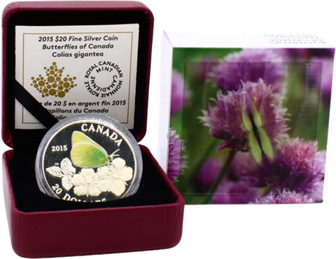 Kanada-20 Dollar-2015-AGpp-Colias Schmetterling-Farbe-RS
