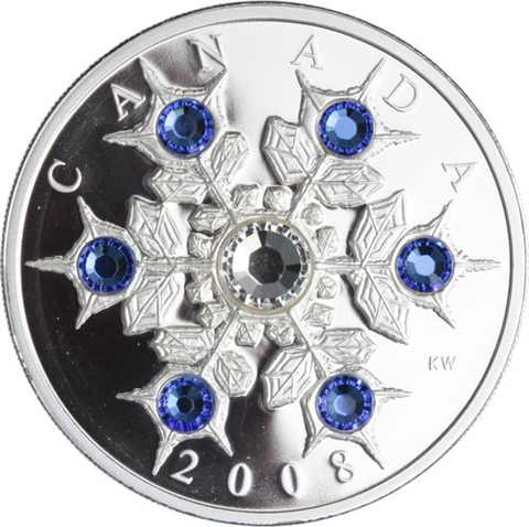 Kanada-20 Dollar-2008-AGpp-Sapphire Crystal Snowflake-RS