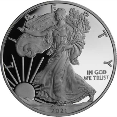 USA-1 Dollar-2021-AGpp-Silver Eagle altes Designe-RS