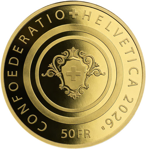 Schweiz-50-Franken-2026-Gold-PP-Gebäude-Swissmint-Etui