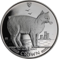 Isle of Man-1 Crown-1988- AGpp-Manx Katze-RS