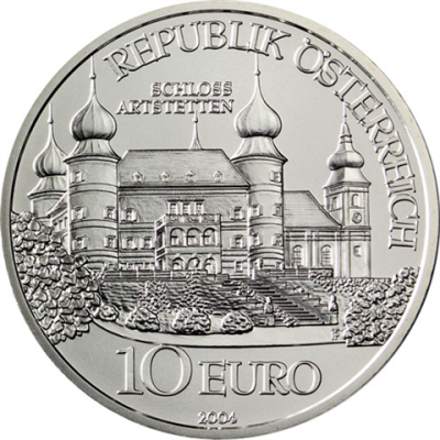 Österreich-10-Euro-2004-Silber-bfr-Artstetten-RS