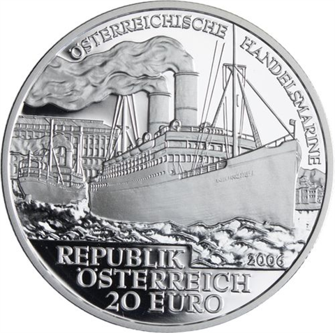 Österreich-6x20Euro-2004-2006-AGpp-Handelsmarine-EtuiI