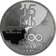 Frankreich-100 Francs 15 Ecus-1994-AGpp-Kanaltunnel-VS