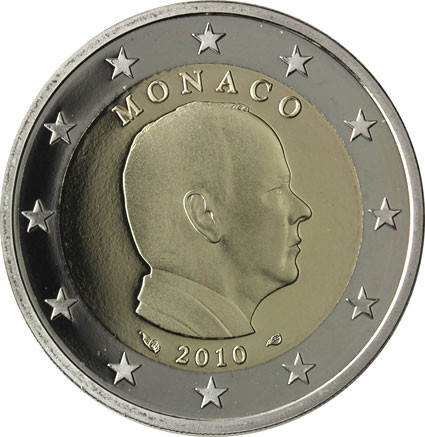 Monaco 2 Euro 2010 PP Fürst Albert II. Prinz von Monaco