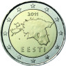 Estland 2 Euro 2011 Kursmünze bfr. Landkarte