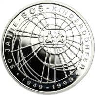 Deutschland 10 DM Silber 1999 PP 50 Jahre SOS Kinderdörfer I