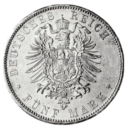 J33-Baden-FünfMark-1902-1907-AgVz-FriedrichI-RS