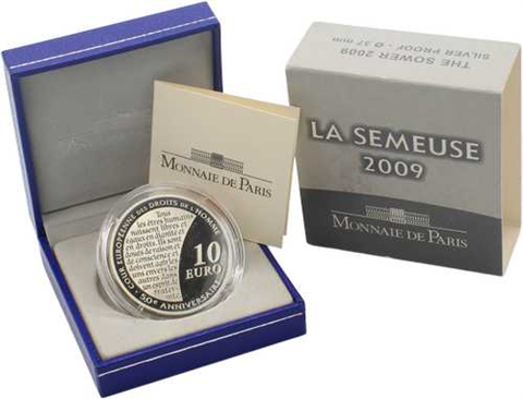 Frankreich-10Euro-2009-PP-Säerin 50J Gerichtshof-Etui