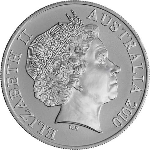 Australien-1Dollar-2010-AGstgl-FDvergoldet-Känguru-RS