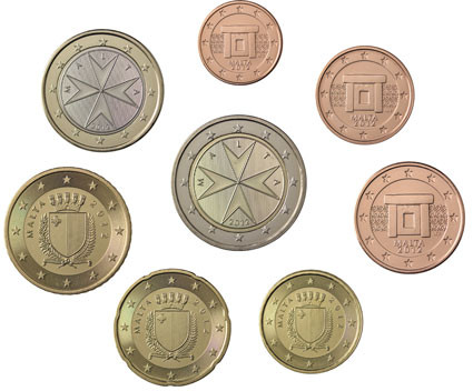 Malta 3,88 Euro 2012 bfr. lose  1 Cent - 2 Euro