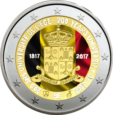 Belgien 2 Euro 200 Jahre Universität Lüttich 2017 st Farbe
