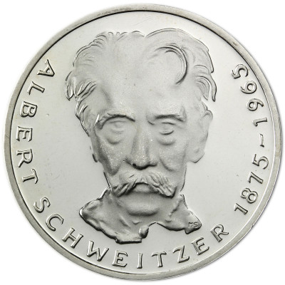 Deutschland 5 DM Gedenkmünze 1975 Albert Schweitzer 