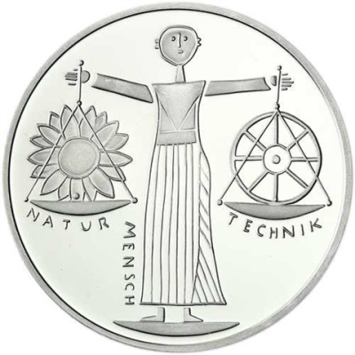 Deutschland 10 DM Silber 2000 Stgl. Natur Erde Mensch, EXPO 2000 I