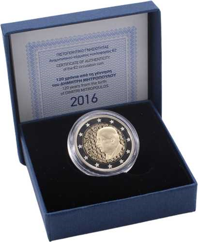 Griechenland-2 Euro-2016-PP-Dimitri Mitropoulus-Etui
