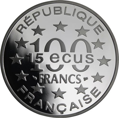 Frankreich-100 Francs 15 Ecus-1994-AGpp-Big Ben-RS