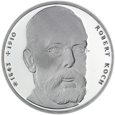 Deutschland 10 DM Silber 1993 Stgl. 150. Geburtstag von Robert Koch