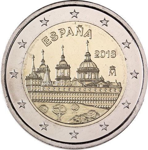 Sammlermünze 2 Euro Gedenkmünzen 2 Euro Sondermünzen 2 Euro Münzen Spanien 2 Euro 2013 bfr. Königlichen Sitz Sankt Laurentius von El Escorial