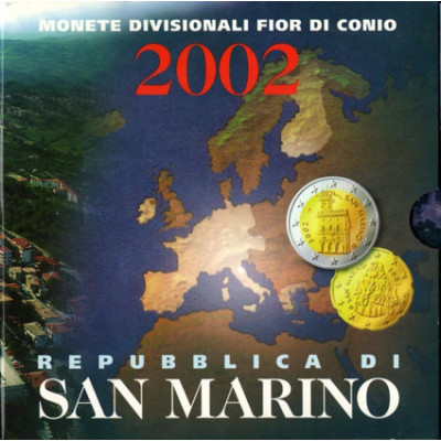 Kursssatz 3,88 Euro San Marino 2002 Erstausgabe 