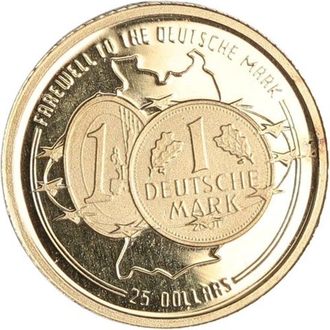 Liberia-25 Dollar-2001-AUpp-Abschied DM-RS