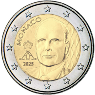 Monaco-2Euro-2025-FürstAlbert-NeuesMotiv-Thronjubiläum-RS