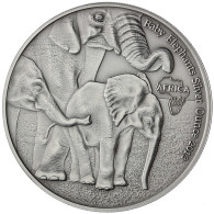 Silbermünze Gabun Elefanten Silberunze 2013