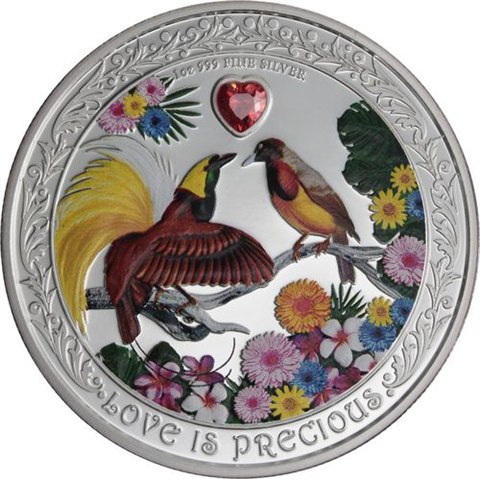 Niue-2 Dollar-2020-AGpp-Farbe-Love Precious-Birds of Paradise-RS