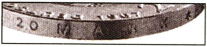 DDR 20 Mark 1967  Wilhelm von Humboldt Probe mit Randschrift 20 Mark