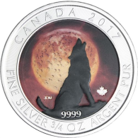 Kanada-2 Dollar-2017-AGstgl-Wolf Mond-FD-Farbe-RS