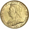 Sovereign Gold Victoria - Königin mit Witwenschleier 1893 - 1901 RS
