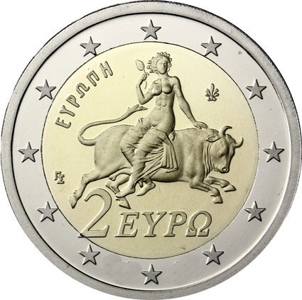 Griechenland 2 Euro 2009 bfr. Europa auf dem Stier