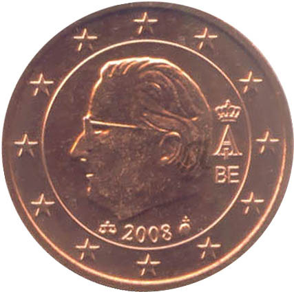 Belgien 1 Cent 2008 König Albert II