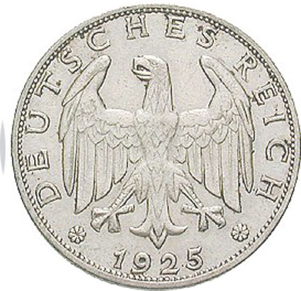 J. 319  1 Rentenmark Silber  1925-1927