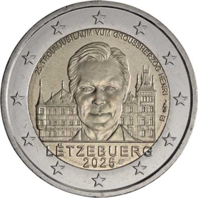 Luxemburg-2 Euro-2025-bfr-Thronbesteigung Henri-RS
