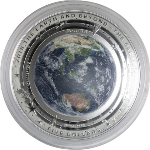 Australien-5 dollar-2018-AGpp-Earth-Erde-Etui