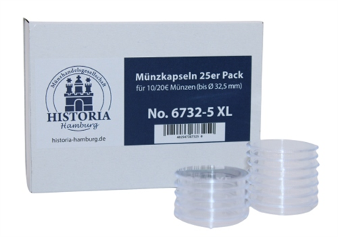 Münzkapseln HISTORIA-10 und 20 €-32,5mm-6732-5 XL (1)