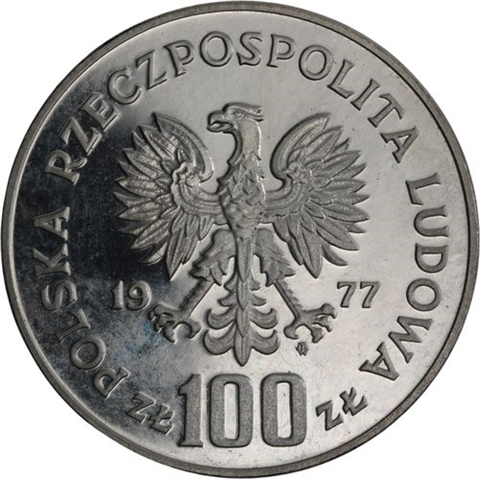 Polen-100 Zlotych-1977-AGpp-PROBE-Wisent-RS