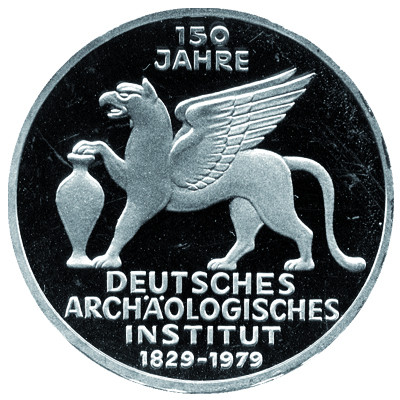 Deutschland 5 DM Silber 1979 PP Archäologisches Institut in Münzkapsel