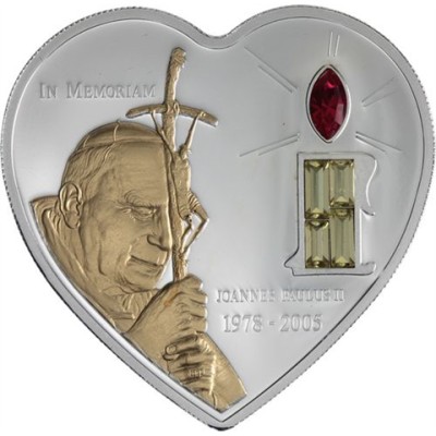 Liberia-10 Dollar-2005-AGpp-Papst mit Kerze-RS